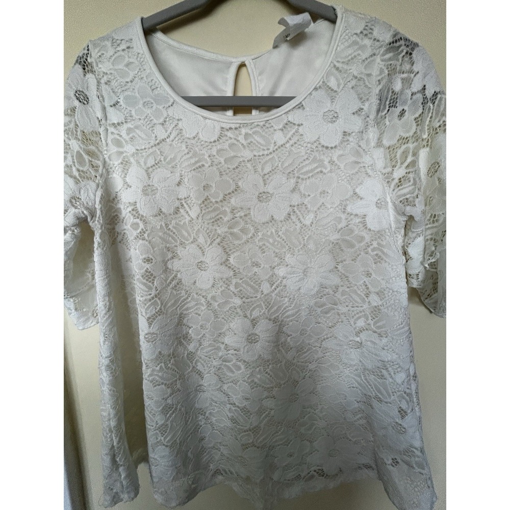 Rue Juju White Lace Pullover Blouse Double Bell Sleeves Fairy Romance Wedding